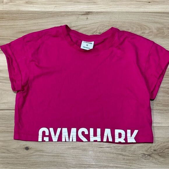 Gymshark Fraction Cropped Tee Shirt Pink Athletic Women’s XS - Picture 2 of 4